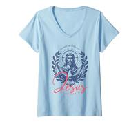 Mujer Religioso Cristiano Dios Fe Jesús Es Mi Ancla Camiseta Cuello V
