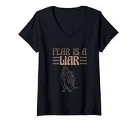 Mujer Religioso Diciendo Cristianismo Fe El Miedo católico es un mentiroso Camiseta Cuello V