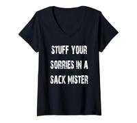 Mujer Rellena tus sentimientos en un saco señor Camiseta Cuello V