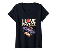 Mujer Reloj de arena I Love Physics Galaxy Camiseta Cuello V