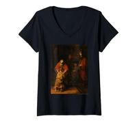 Mujer Rembrandt Van Rijn The Return of The Prodigal Son Camiseta Cuello V