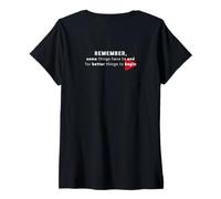 Mujer Remember Cita Mentalidad Positiva Motivacional Tipografía Arte Camiseta Cuello V