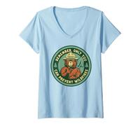 Mujer Remember Only You Can Prevent Wildfires Pointing Smokey Bear Camiseta Cuello V