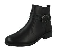 Mujer Remonte Cremallera Cuero Detalle Hebilla Forro Polar Botines - D0F81