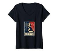 Mujer Rene Descartes Filosofía Matemáticas Geometría Camiseta Cuello V