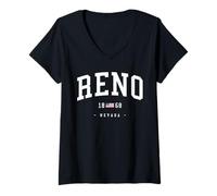 Mujer Reno Nevada Ciudad Natal mudándose a Reno Nevada Amigo Regalo Camiseta Cuello V