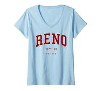 Mujer Reno Nevada Ciudad Natal mudándose a Reno Nevada Amigo Regalo Camiseta Cuello V