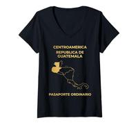 Mujer Republic of Guatemala Ordinary Passport Map Camiseta Cuello V