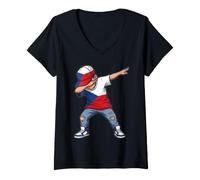 Mujer República Checa Bandera Dab Dance Juventud Camiseta Cuello V