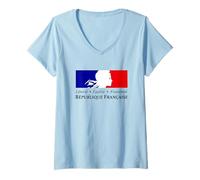 Mujer República Francesa Marianne Liberty Igualdad Fraternidad Camiseta Cuello V