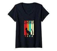 Mujer Rescue Mama Apparel Cat Rescue Mom Gift Cat Lover Adopt Cat Camiseta Cuello V