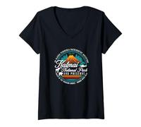 Mujer Reserva del Parque Nacional Katmai, Alaska, observación de Osos y salmones Camiseta Cuello V