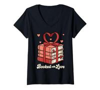 Mujer Reservado con Love Romantic Reader Quote Valentine's Book Camiseta Cuello V