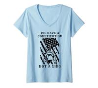 Mujer Resist No Kings in America We Have a Constitution Not a King Camiseta Cuello V