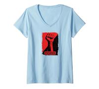 Mujer Resist Star Revolution Rebellion Retro Black Camiseta Cuello V