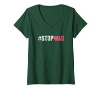 Mujer Resistir Stop War Paz Sanar Anti Violencia Lucha Fin del derramamiento de Sangre Camiseta Cuello V