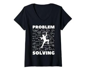 Mujer Resolución de Problemas Matemáticas Escalador Escalada Boulder Juego de Palabras Camiseta Cuello V