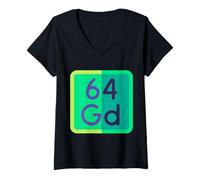 Mujer Resonancia magnética del elemento periódico de gadolinio Camiseta Cuello V