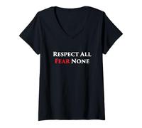 Mujer Respect All Fear None - Camisa de Combate Camiseta Cuello V