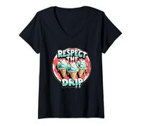 Mujer Respect The Drip - Baseball Ice Cream Youth Tee Camiseta Cuello V
