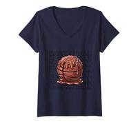 Mujer Respect The Drip - Goteo de Crema de Chocolate para niños y niñas Camiseta Cuello V