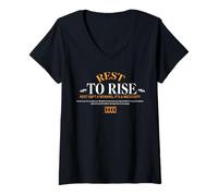 Mujer Rest To Rise - Ropa Urbana de tipografía Urbana Camiseta Cuello V