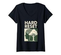 Mujer Restablecimiento Completo Nature Brain Mental Health Awareness Camiseta Cuello V