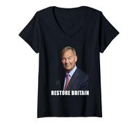 Mujer Restore Britain - Rupert Lowe UK Patriot Conservative Camiseta Cuello V