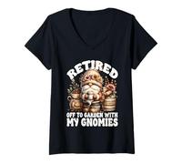 Mujer Retired Coffee Gnome For Women And Men Retirement Saying Camiseta Cuello V