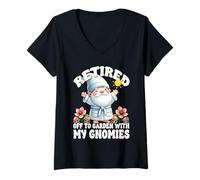 Mujer Retired Dad Gnome For Garden Lover Funny Retirement Saying Camiseta Cuello V