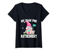 Mujer Retired Golf Mom GNOME For Women My Retirement Plan Golf Camiseta Cuello V