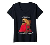 Mujer Retired Retirement Funny Sloth Graphic Men Women Camiseta Cuello V