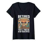 Mujer Retired Under New Management You’ll Find Me in My New Office Camiseta Cuello V
