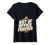 Mujer Retirement Funny Party Quote out of Office Forever Camiseta Cuello V