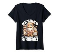 Mujer Retirement Gnome For Women And Men Who Are Coffee Addict Camiseta Cuello V