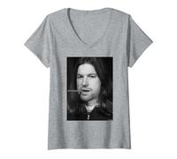 Mujer Retrato de Aphex Twin Windowlicker Era por Andy Willsher Camiseta Cuello V
