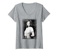 Mujer Retrato de Bjork Debut Tour Era por Phil Nicholls Camiseta Cuello V