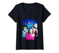 Mujer Retrato de Deee-Lite Groove está en la Banda del corazón por AJ Barratt Camiseta Cuello V