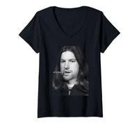 Mujer Retrato de DJ Richard D James Aphex Twin por Andy Willsher Camiseta Cuello V