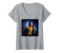 Mujer Retrato de Frank Zappa & Guitar LA por Michael Grecco Camiseta Cuello V