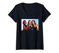 Mujer Retrato de Grupo de la era del superviviente del niño del Destino 2001 Camiseta Cuello V
