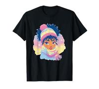 Mujer Retrato De Invierno Colorido Belleza Camiseta