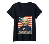 Mujer Retrato de John Quincy Adams Camiseta Cuello V