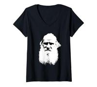 Mujer Retrato de León Tolstoi Camiseta Cuello V