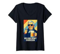 Mujer Retrato de William Henry Harrison Camiseta Cuello V