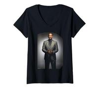Mujer Retrato del actor del príncipe Will Smith de Michael Grecco Camiseta Cuello V