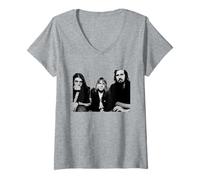 Mujer Retratos de Nirvana Kurt Cobain Band por AJ Barratt Camiseta Cuello V