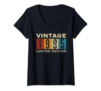 Mujer Retro 30 años Vintage 1995 Edición Limitada Cumpleaños Camiseta Cuello V