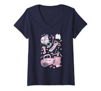 Mujer Retro 90's Girly Things CDs Collage Y2K Cute Collection Camiseta Cuello V