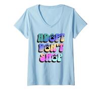 Mujer Retro Adopt Don't Shop. Vintage Print Dog and Cat Adoption Camiseta Cuello V